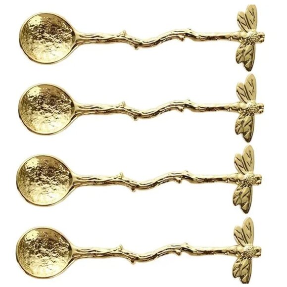 Juroicessry Other - 4pcs Gold Retro Dragonfly Spoon Coffee Spoon Teaspoon Stainless Steel Tableware
